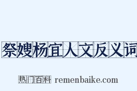 祭嫂杨宜人文反义词是什么意思的图片
